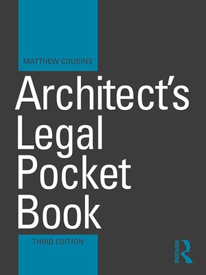 cover image of Architect's Legal Pocket Book